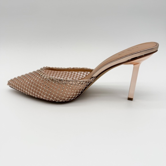 INC Emory Rhinestone Mesh Slide Stiletto Heels Pointed Toe Gold 11 NEW imperfect - Picture 8 of 17